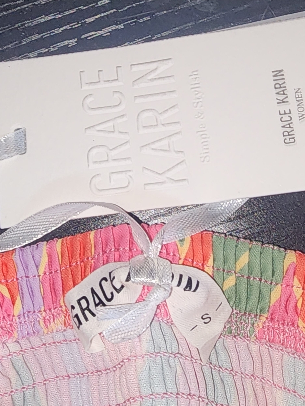 Grace Karin Strapless Wave-Print Maxi Dress in Pink Multi - Picture 2 of 2